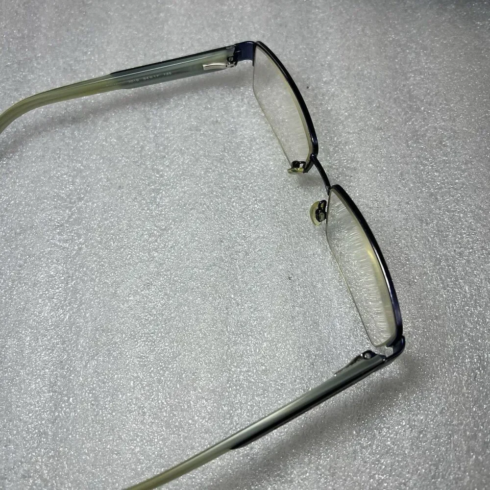 Emporio Armani EA1001 Eyeglass Frames Only Blue Rectangular Half Rim 54-17-135